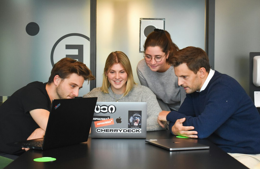 team collaborating on code